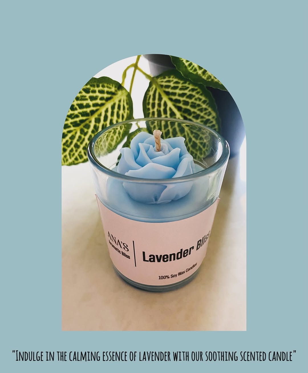 Indulge in the calming essence of lavender with our soothing scented candle